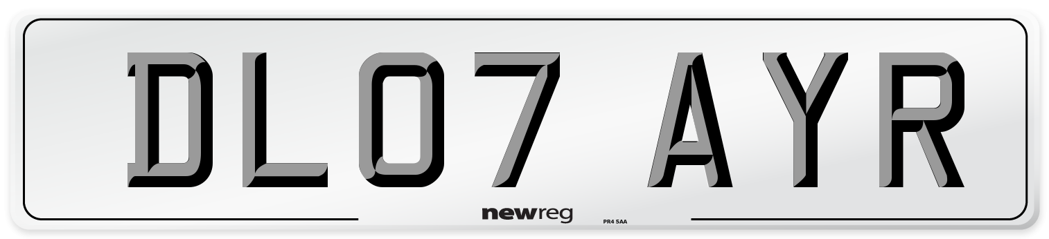 DL07 AYR Number Plate from New Reg